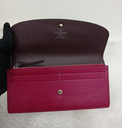 LV Emilie NM Wallet Epi Fuchsia Brown 2017