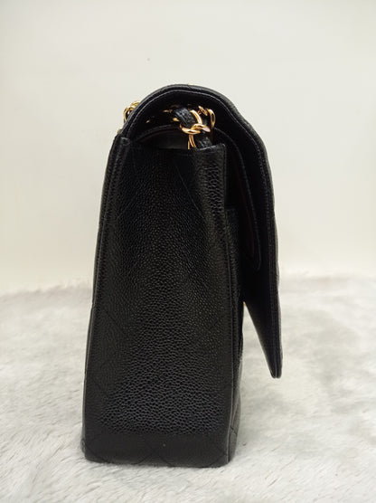 Chanel Maxi Caviar Black GHW DF #24