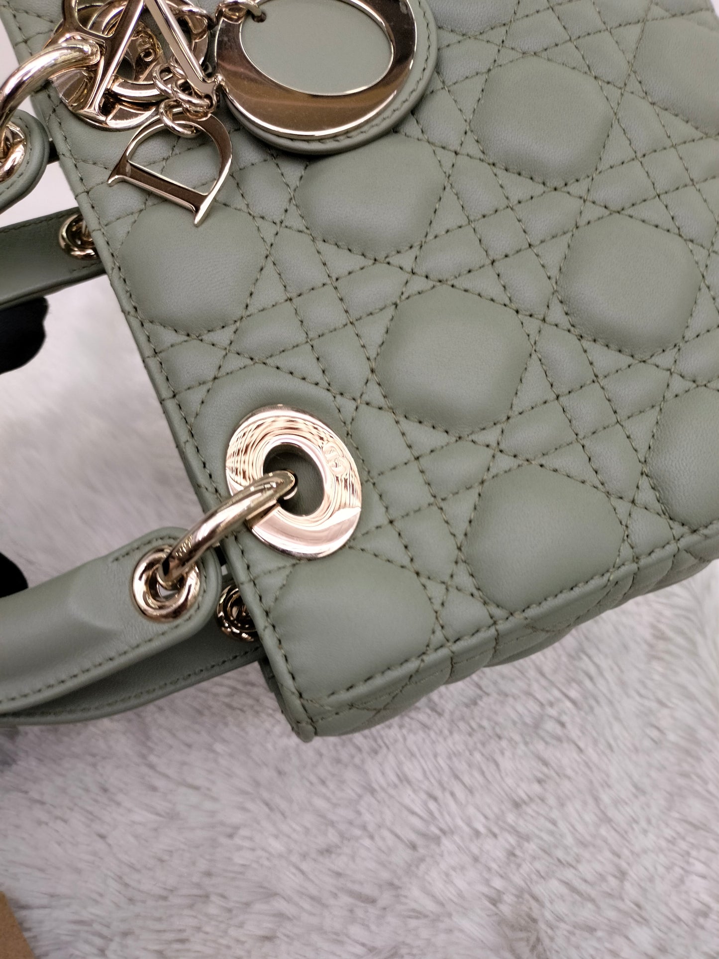 Lady Dior Small Lamb Sage GHW 2023