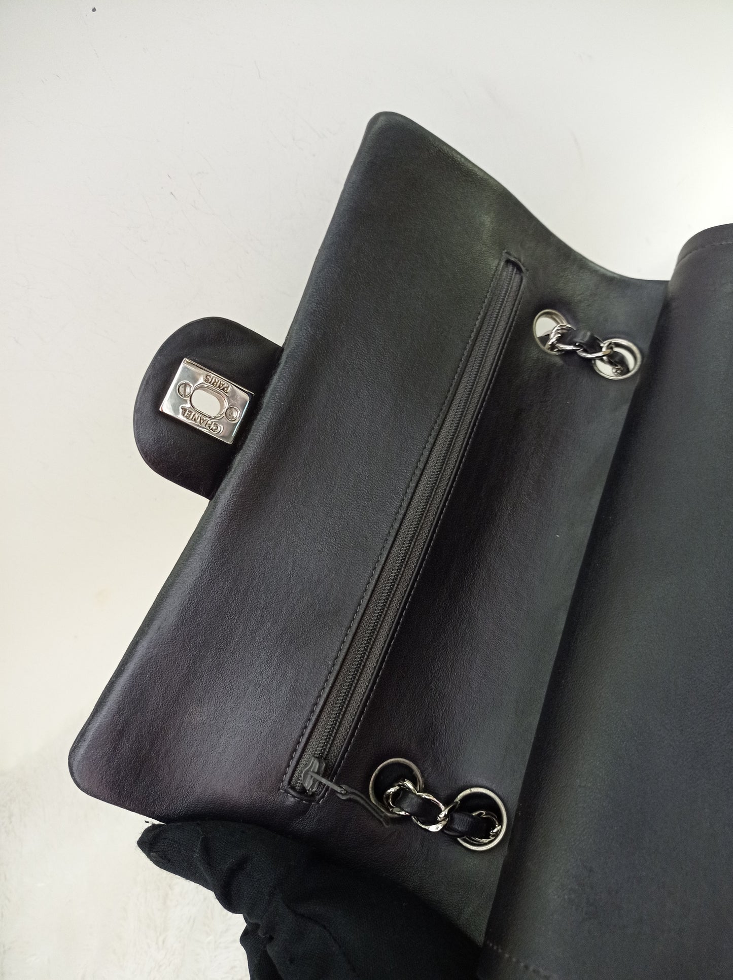 Chanel Medium Lamb Black SHW DF #16