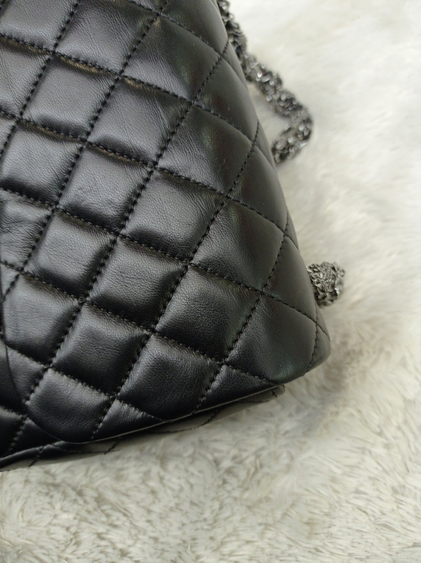 Chanel Medium Westminster Pearl Flap Lamb Black SHW #21