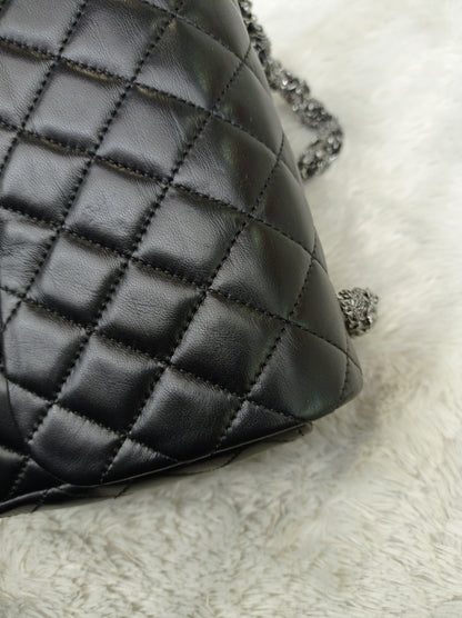 Chanel Medium Westminster Pearl Flap Lamb Black SHW #21
