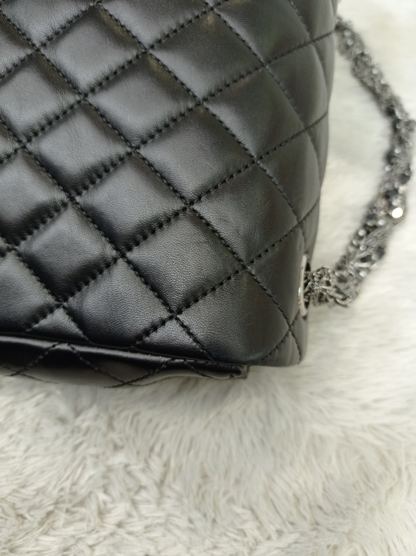 Chanel Medium Westminster Pearl Flap Lamb Black SHW #21