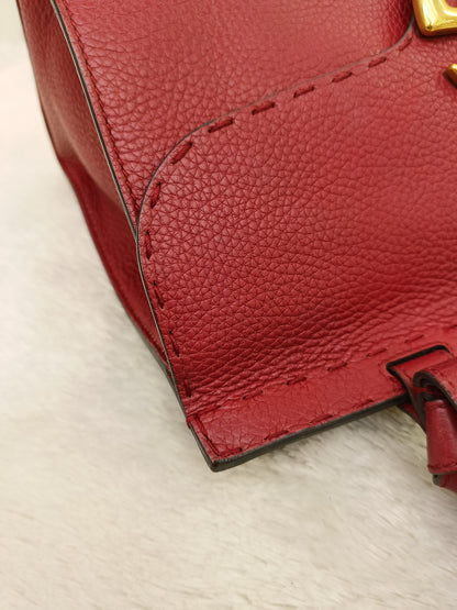 Gucci Top Handle Medium Marmont Grained Red GHW
