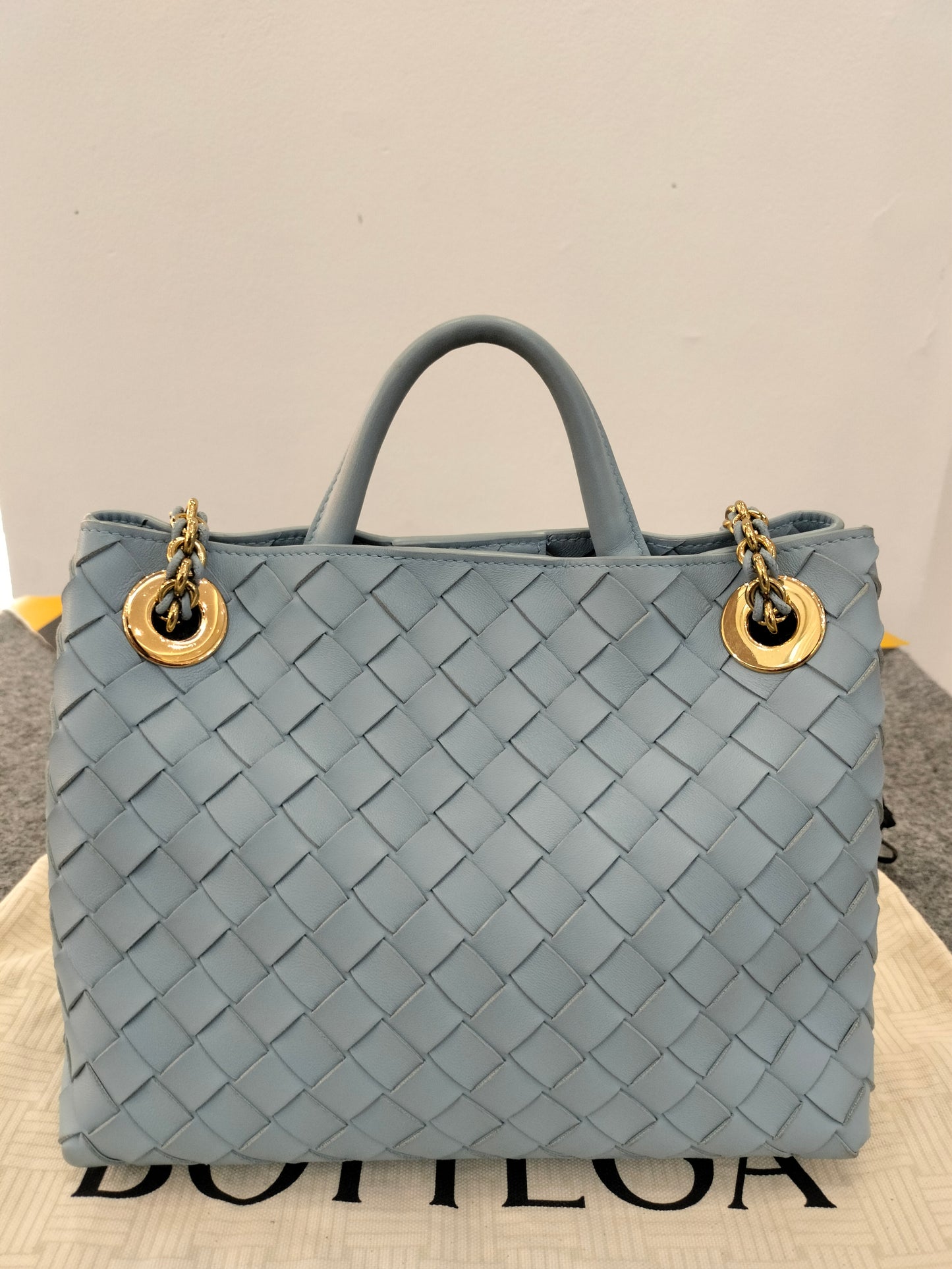 Bottega Veneta Andiamo Small Light Blue GHW