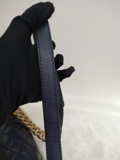 Chanel Boy 25 Round Chain Calfskin Navy Blue GHW #29