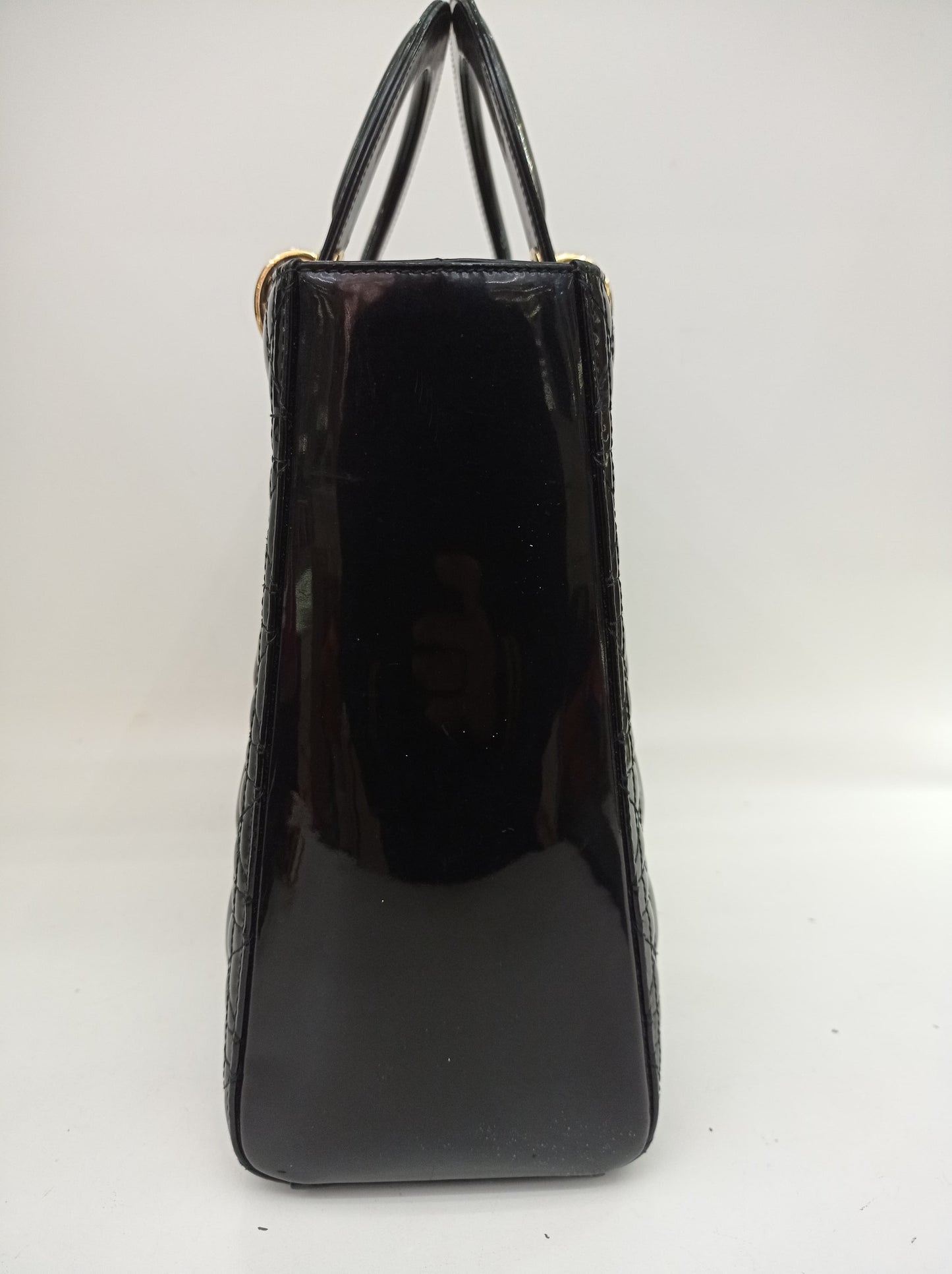 Lady Dior Large Patent Black GHW 2015