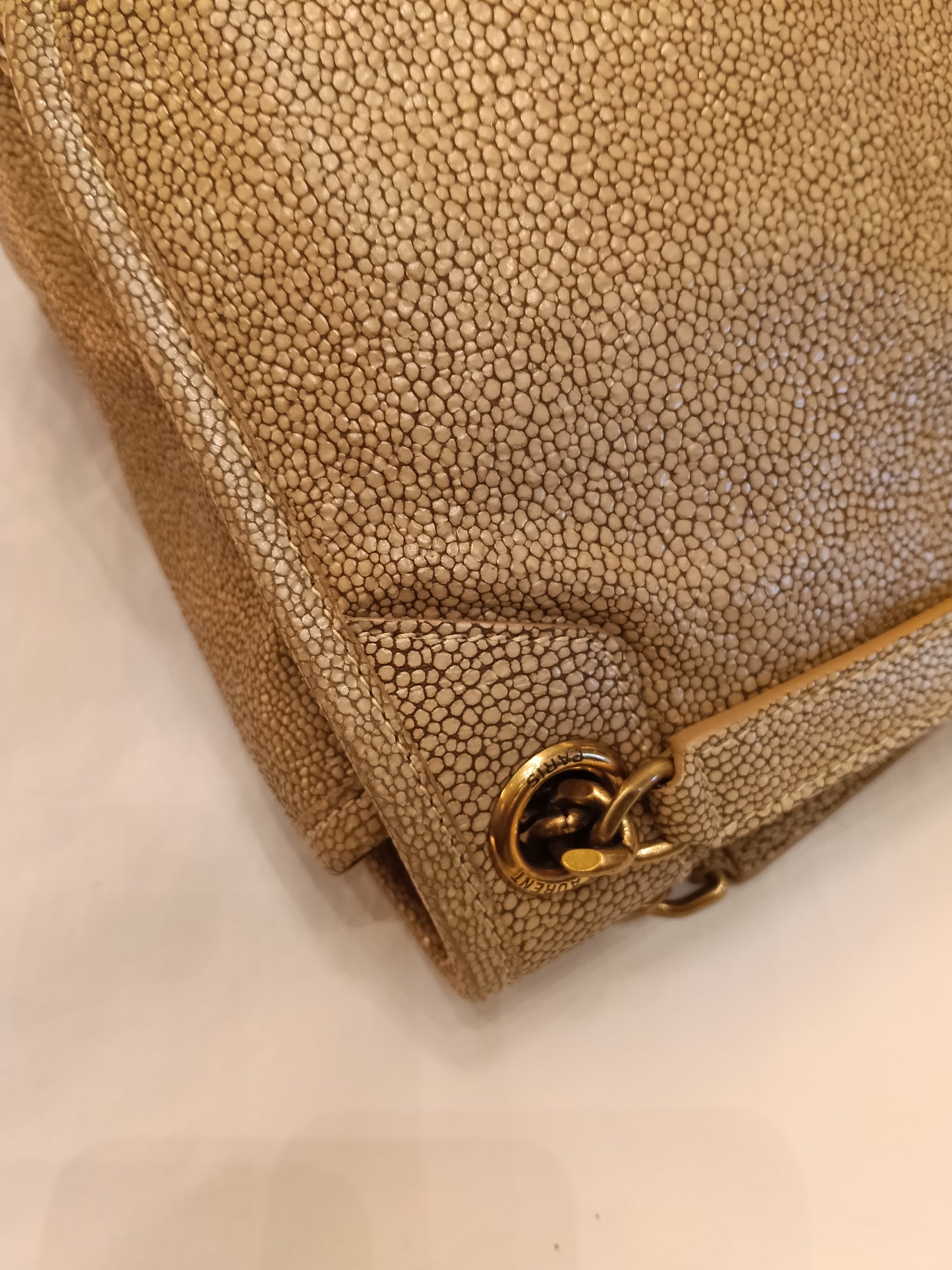 YsL Niki Medium Stingray Embossed Beige GHW 2019