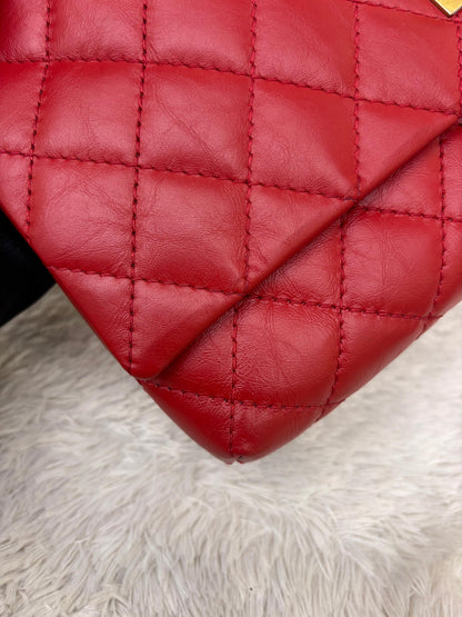 Chanel 2.55 Reissue Fold Over Clutch Calfskin Red GHW #26