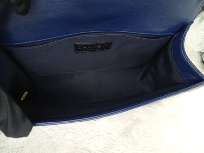 Chanel Boy 25 Lamb Navy Blue RHW #21