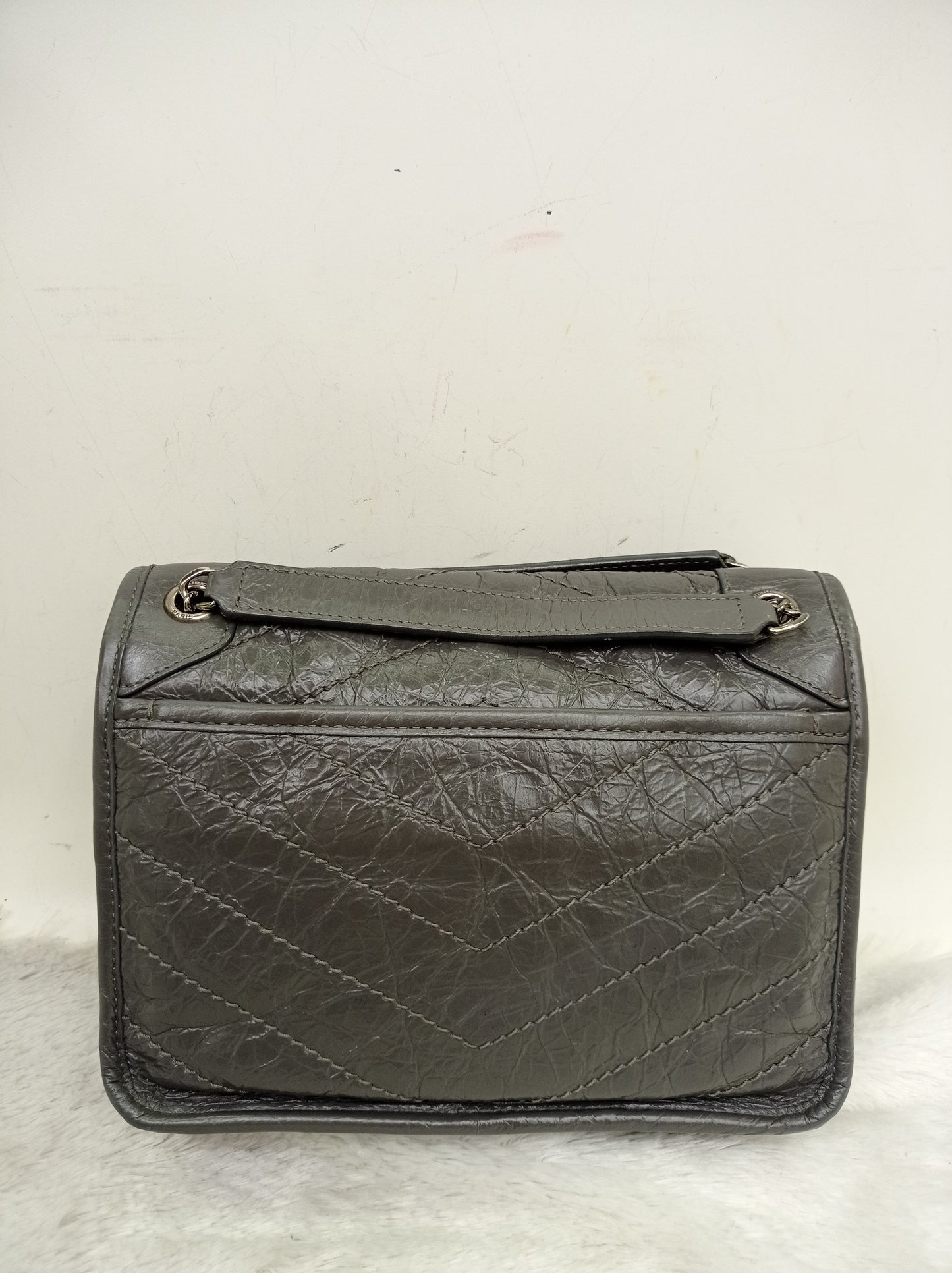 YsL Niki Baby Calfskin Grey RHW 2018
