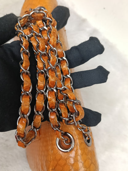 Chanel Medium Exotic Python Orange RHW DF #19
With holo, holo checker, dustbag