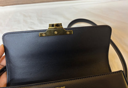 Celine Triomphe Shoulder Calfskin Black GHW 2022