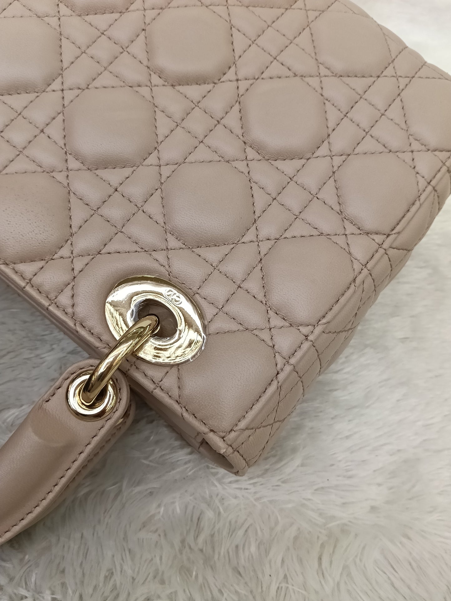 Lady Dior Small Lamb Taupe GHW 2017