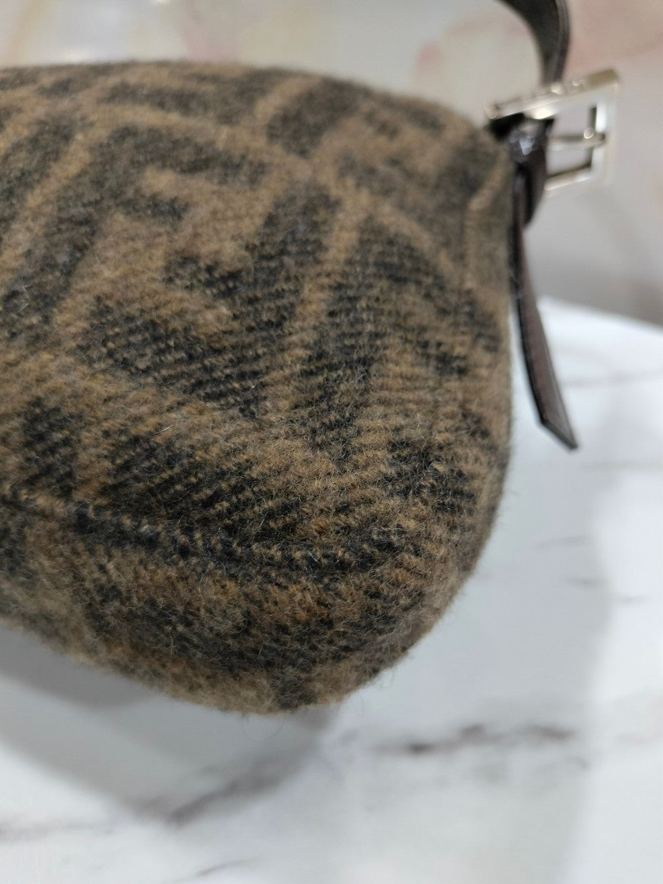 Fendi Zucca Baguette Wool Shoulder SHW