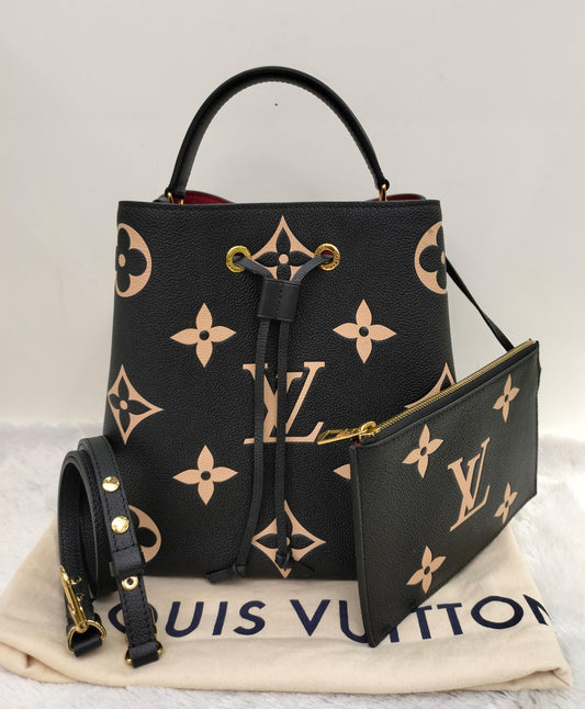 LV Neo Noe MM Monogram Empreinte Noir Creme (CHIP)