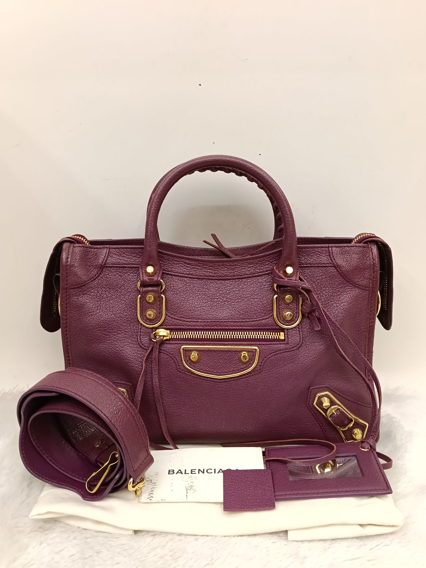 Balenciaga Small City Edge Prune GHW 2017
