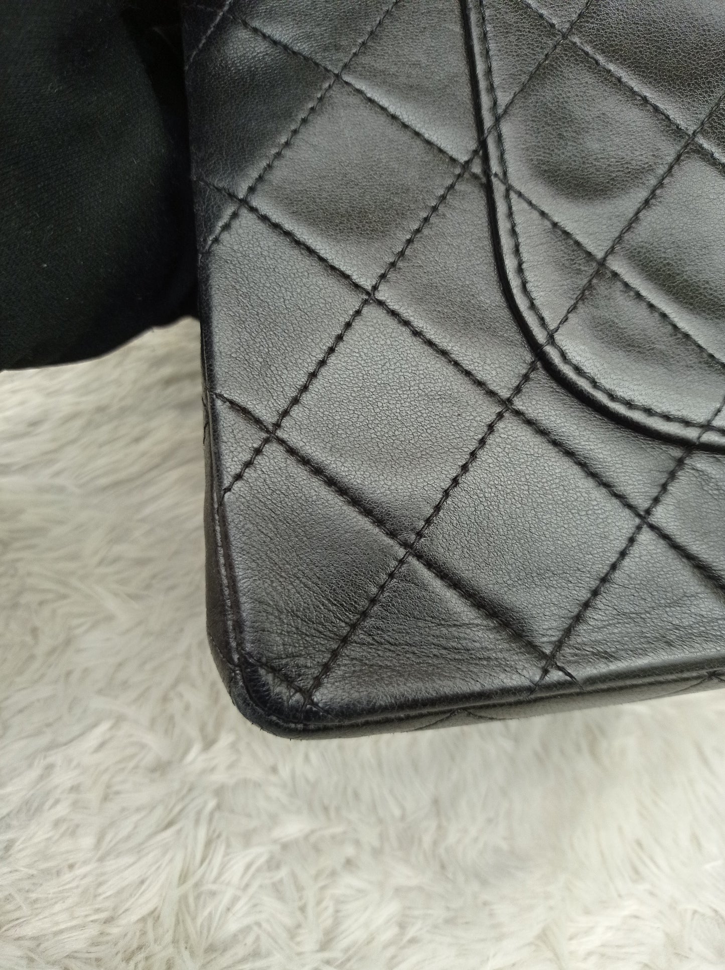 Chanel Medium Lamb Black Vintage GHW DF #2