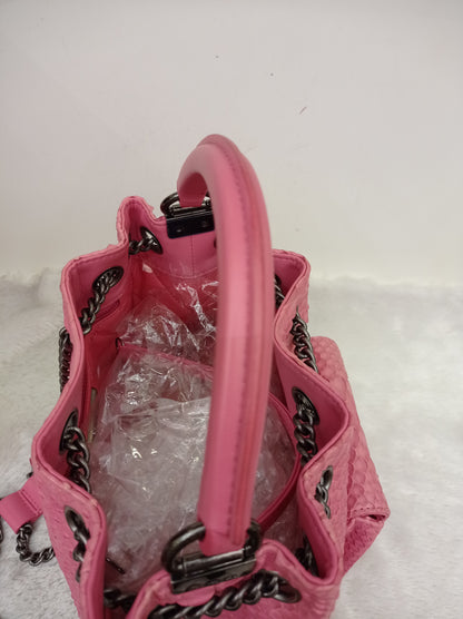 Chanel Urban Luxury Drawstring Backpack Python Pink RHW #22