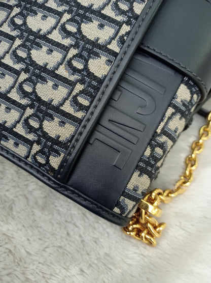 Dior Montaigne 30 Chain Flap Oblique Navy GHW 2020