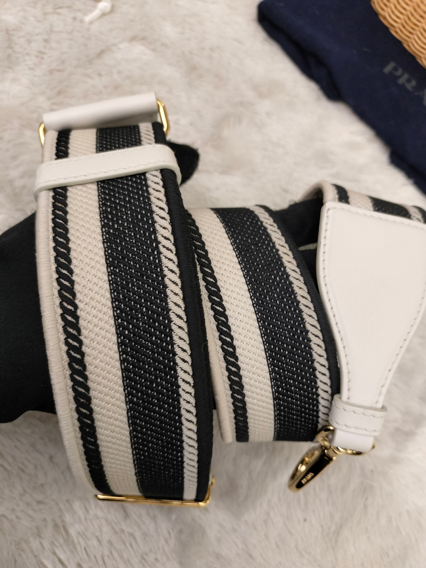 Prada Midollino Canapa Naturale Bianco GHW