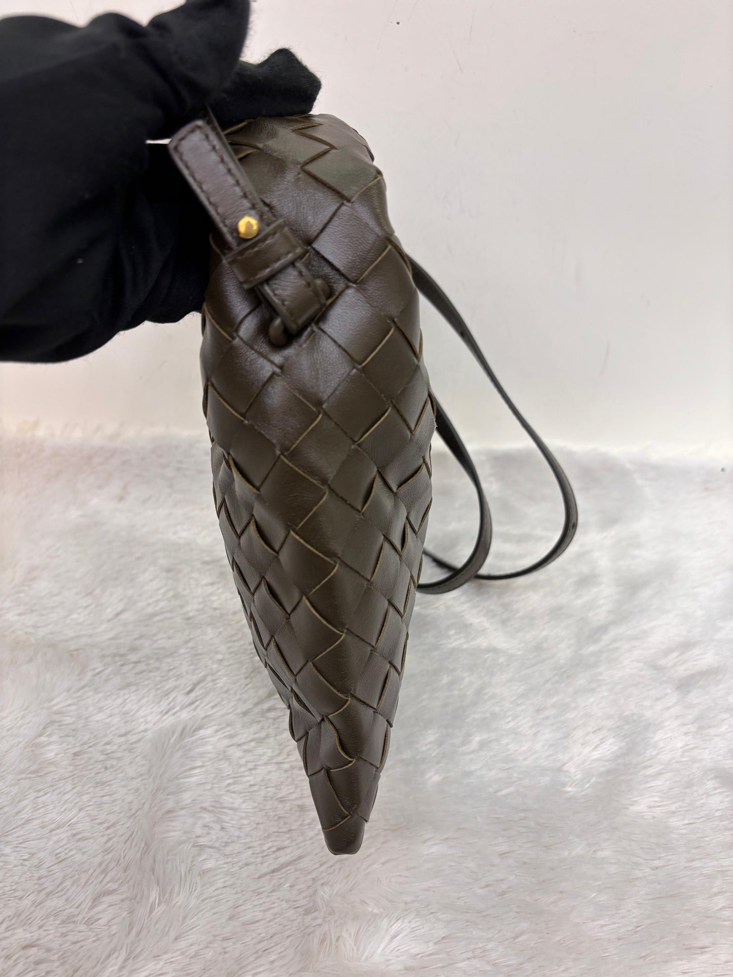 Bottega Veneta Hop Mini Khaki GHW