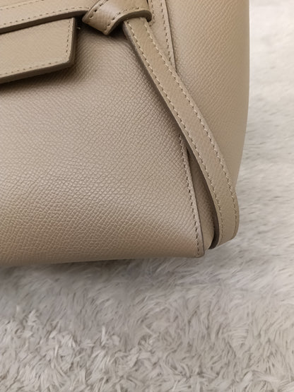 Celine Nano Belt Grained Light Taupe GHW 2018