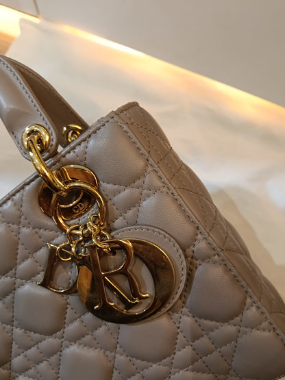 Lady Dior Small Lamb Taupe GHW 2016