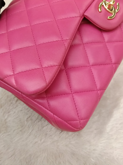 Chanel Jumbo Lamb Fuchsia GHW DF #21