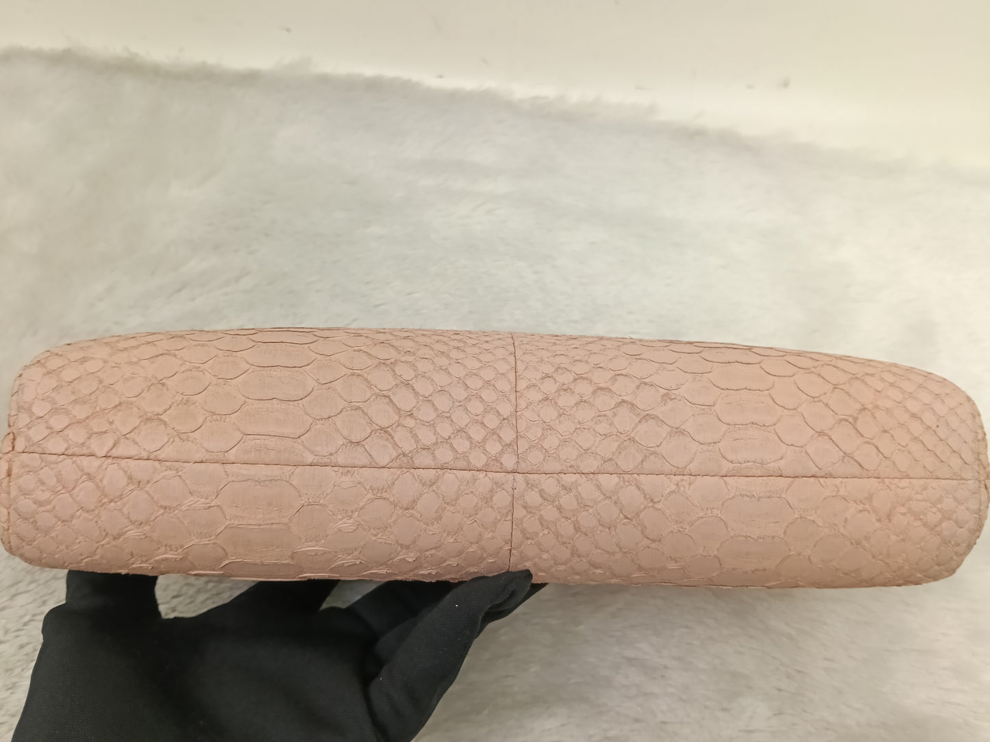 Chanel Timeless Clutch Python Pink Peach SHW #14