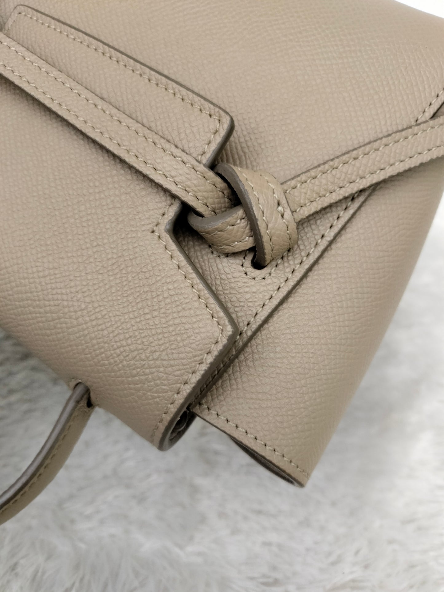 Celine Pico Belt Grained Taupe GHW 2021