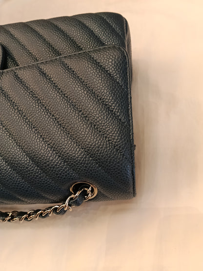 Chanel Medium Chevron Caviar Blue SHW DF #26