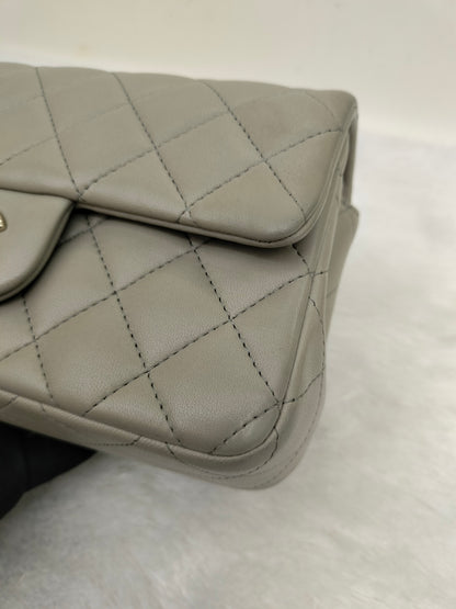 Chanel Mini Rectangular Lamb Light Grey LGHW (CHIP)