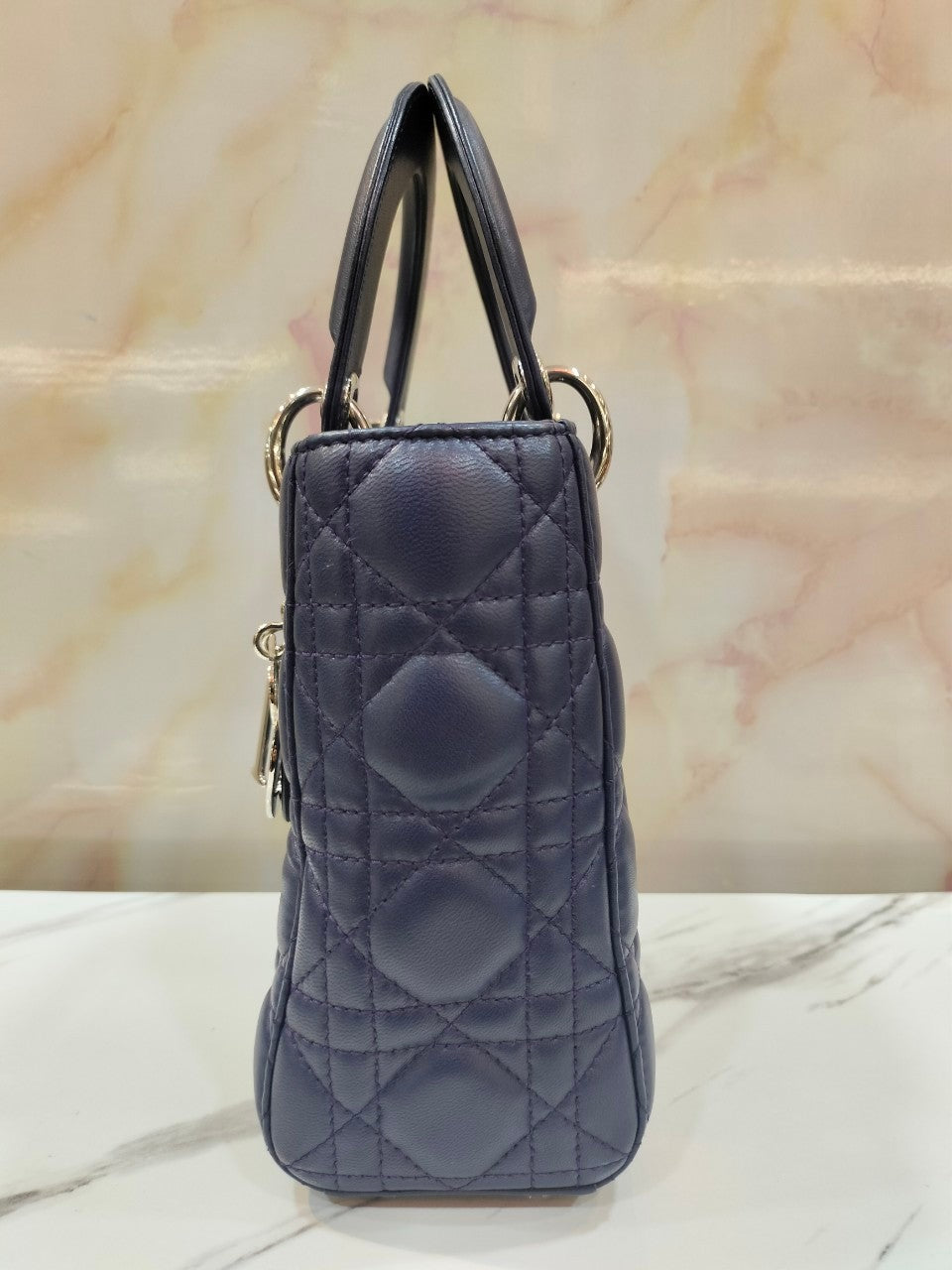 Lady Dior Small Lamb Navy SHW 2016