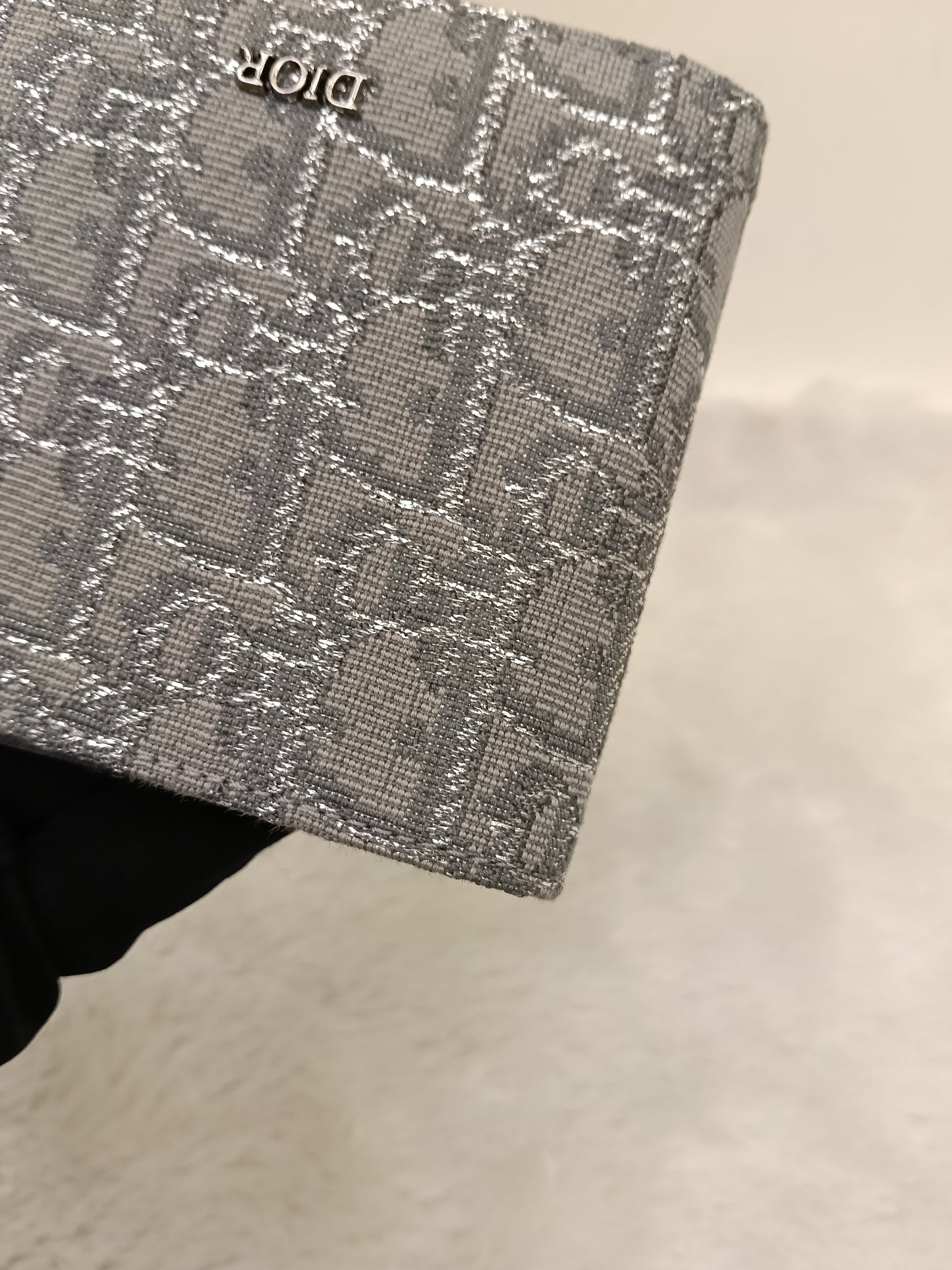 Dior Bifold Wallet Oblique Jacquard Ruthenium Grey Silver