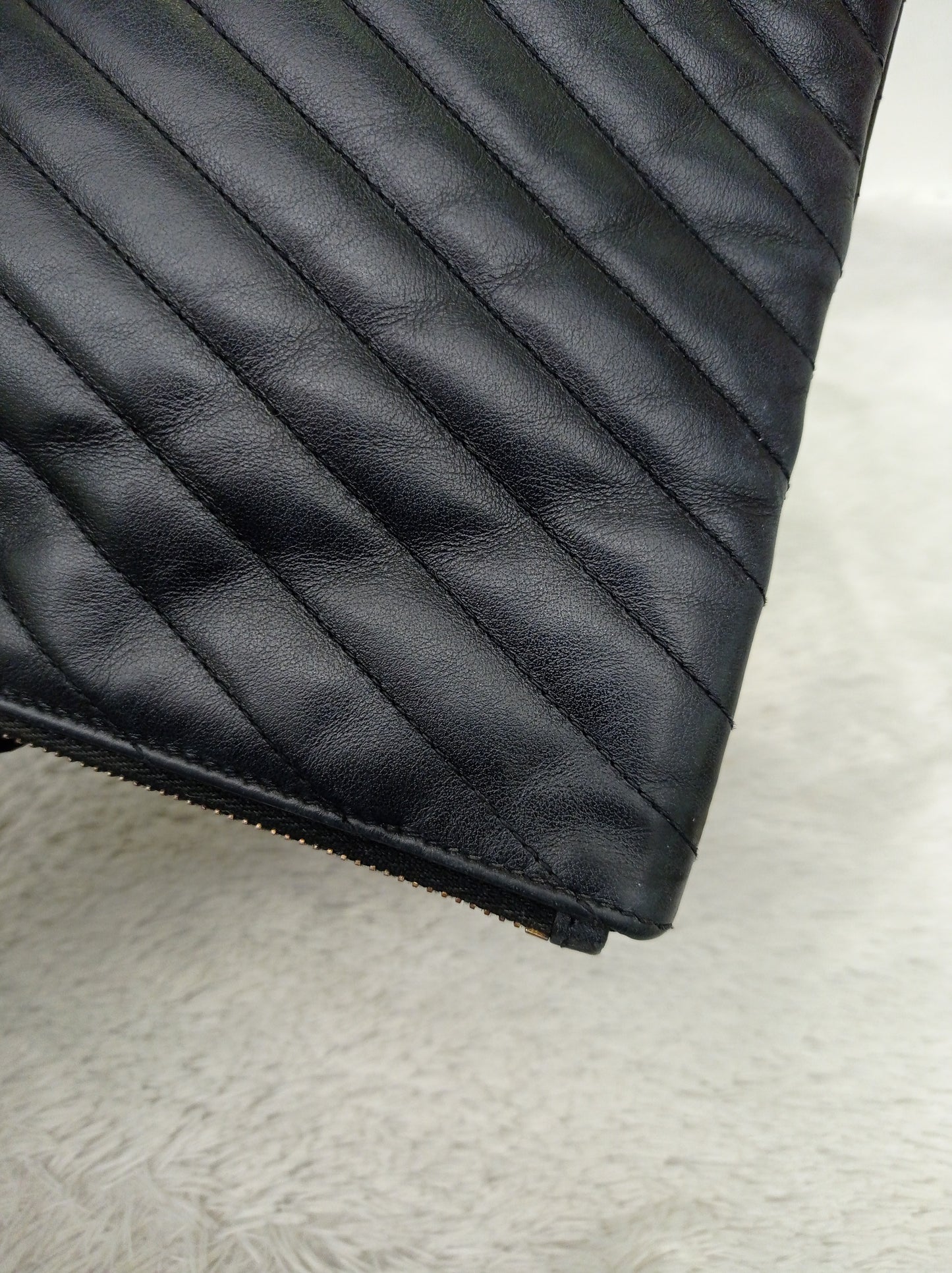 YsL Tablet Pouch Matelasse Monogram Cassandre Calfskin Black GHW 2016