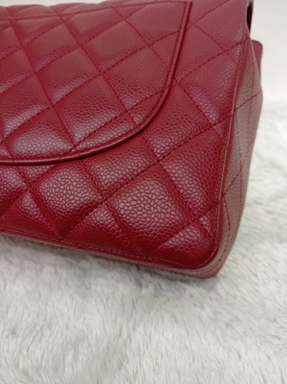 Chanel Jumbo Caviar Red SHW SF #13