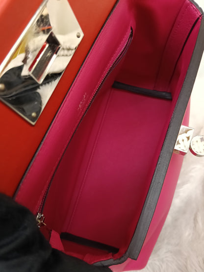 Hermes 2424 Mini Evercolour Swift Rose Mexico Rouge De Coeur PHW #Z