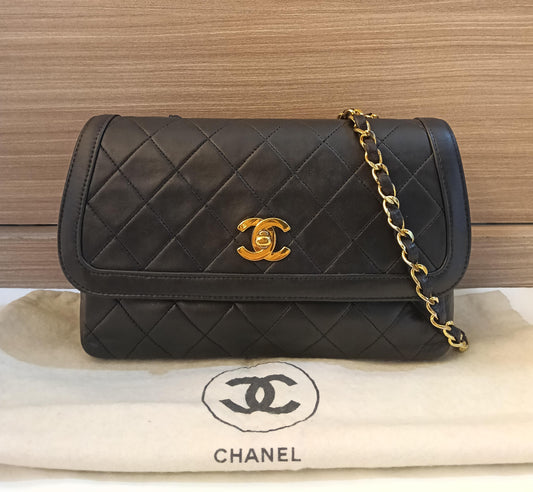 Chanel Timeless Diana Small Lamb Black Vintage GHW #1