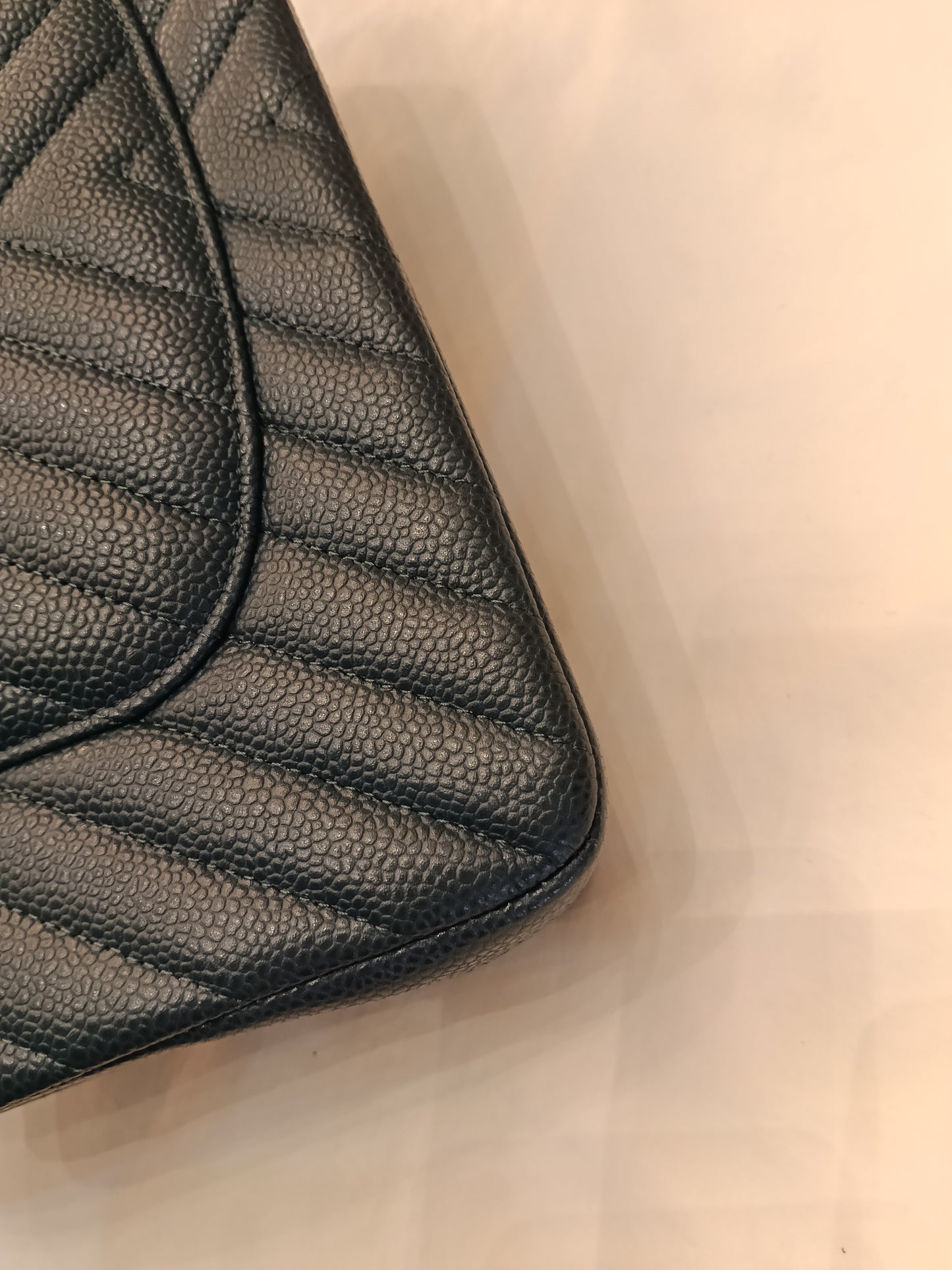 Chanel Medium Chevron Caviar Blue SHW DF #26