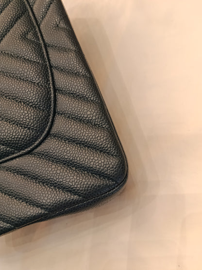 Chanel Medium Chevron Caviar Blue SHW DF #26