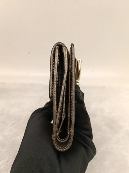 Gucci Wallet Continental D-Ring Canvas Beige Silver GHW 2007