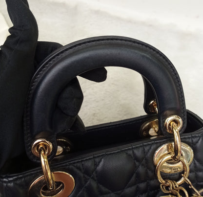 Lady Dior Mini Lamb Black GHW 2018