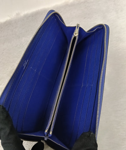 Hermes Azap Long Wallet Epsom Blue Saphire PHW #P square