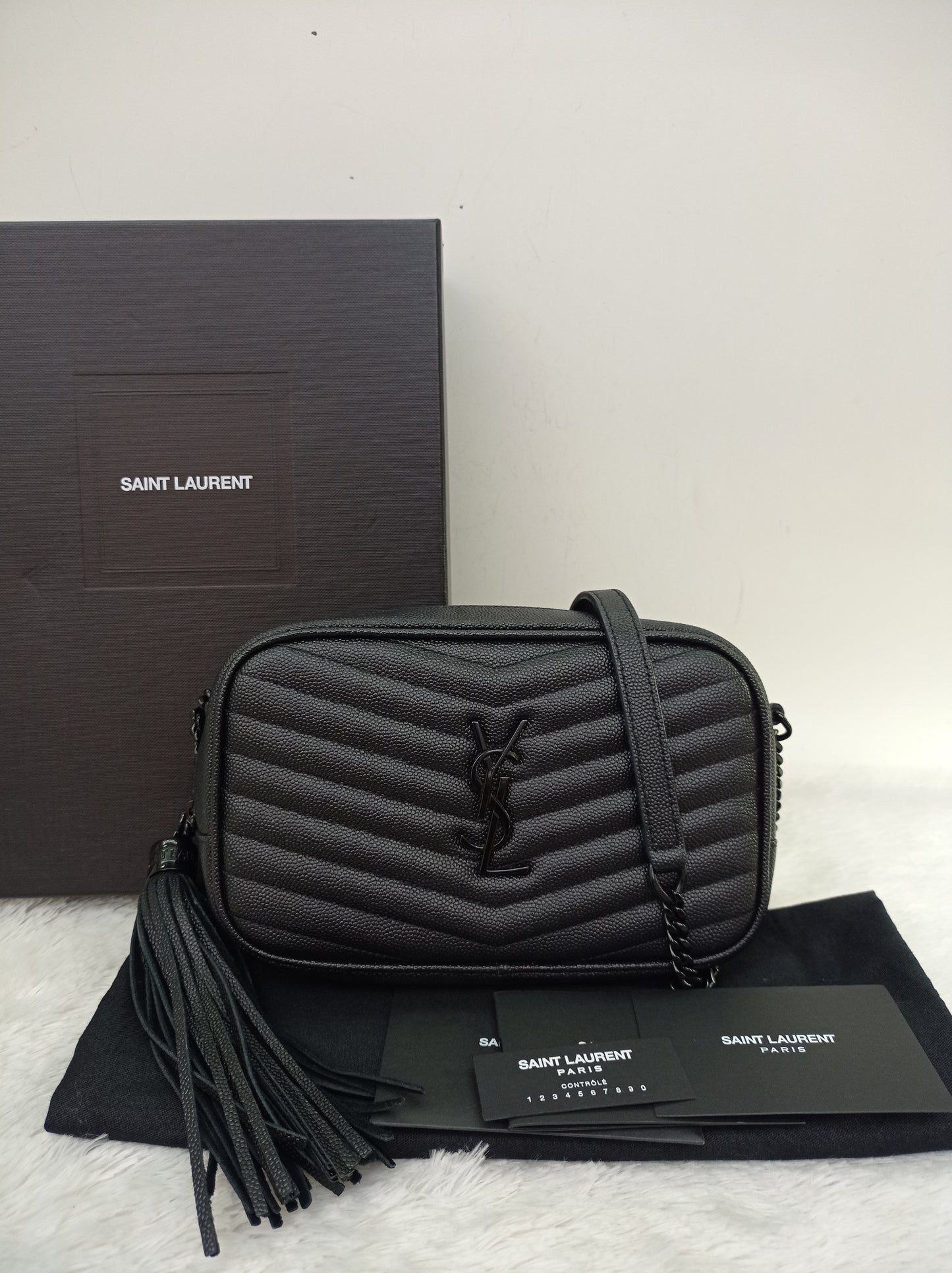 YsL Lou Mini Camera Grained All Black 2019