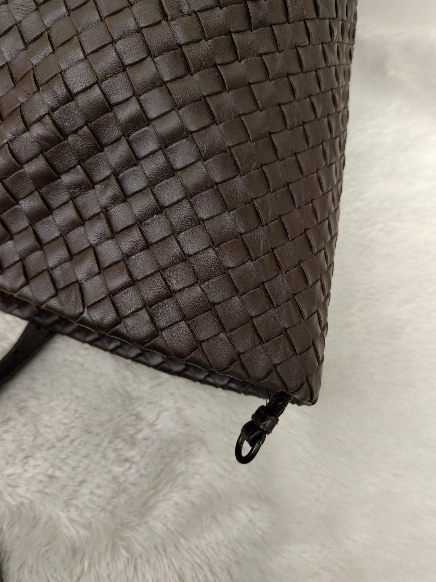 Bottega Veneta Cesta Shopper Tote Intrecciato Dark Brown