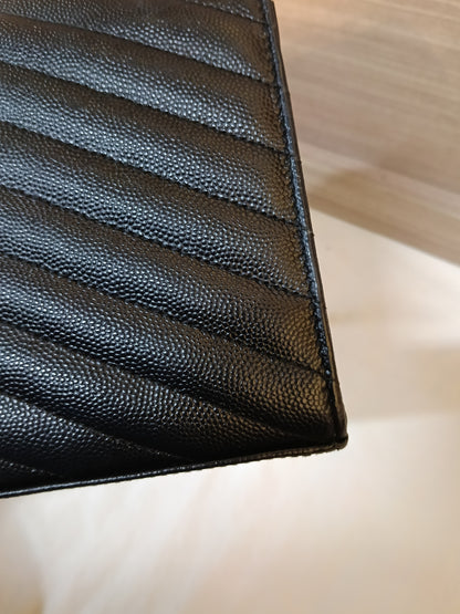 YsL WOC 22 Matelasse Monogramme Grained Black GHW 2018