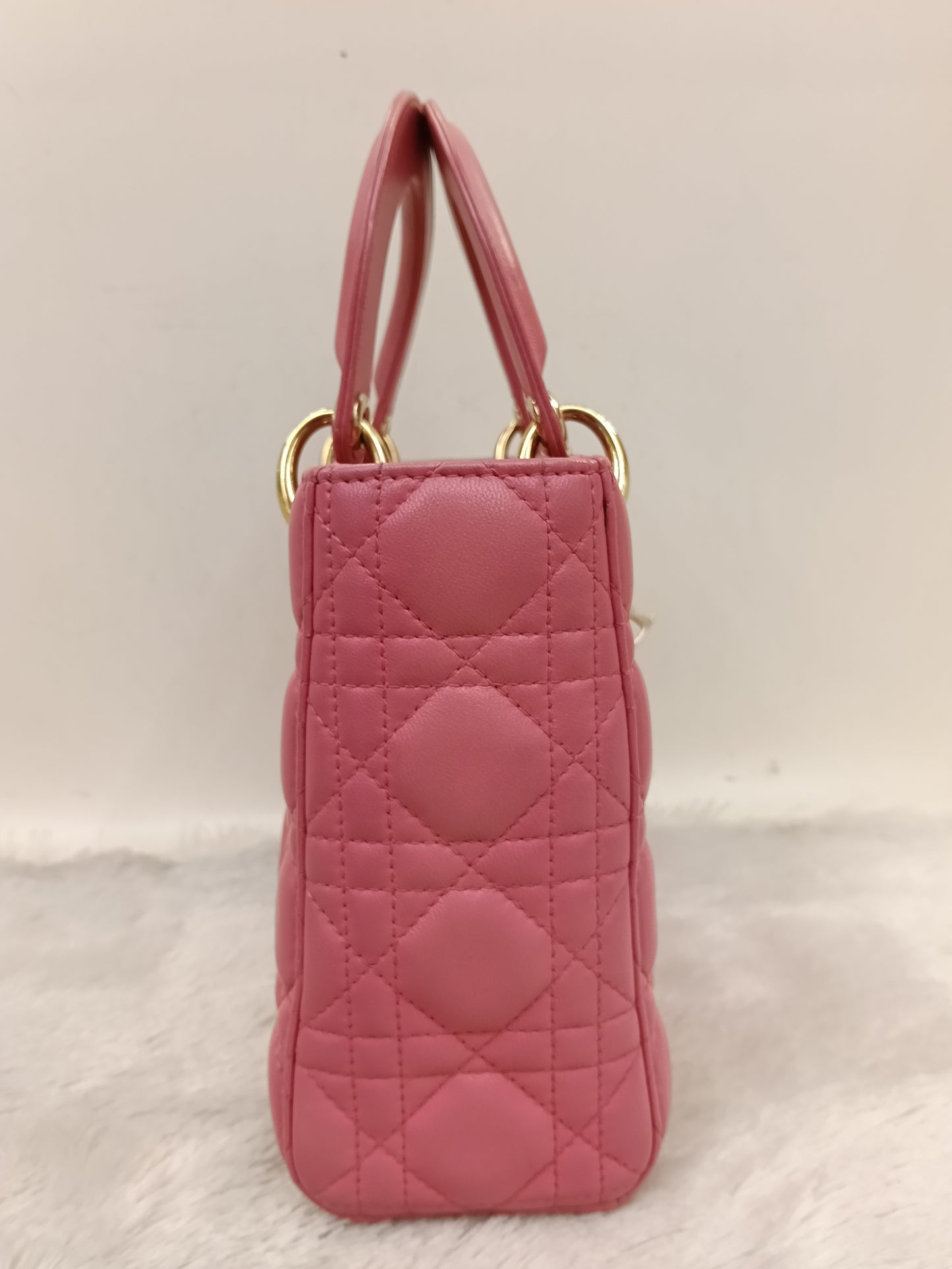 Lady Dior Small Lamb Fuchsia GHW 2018
