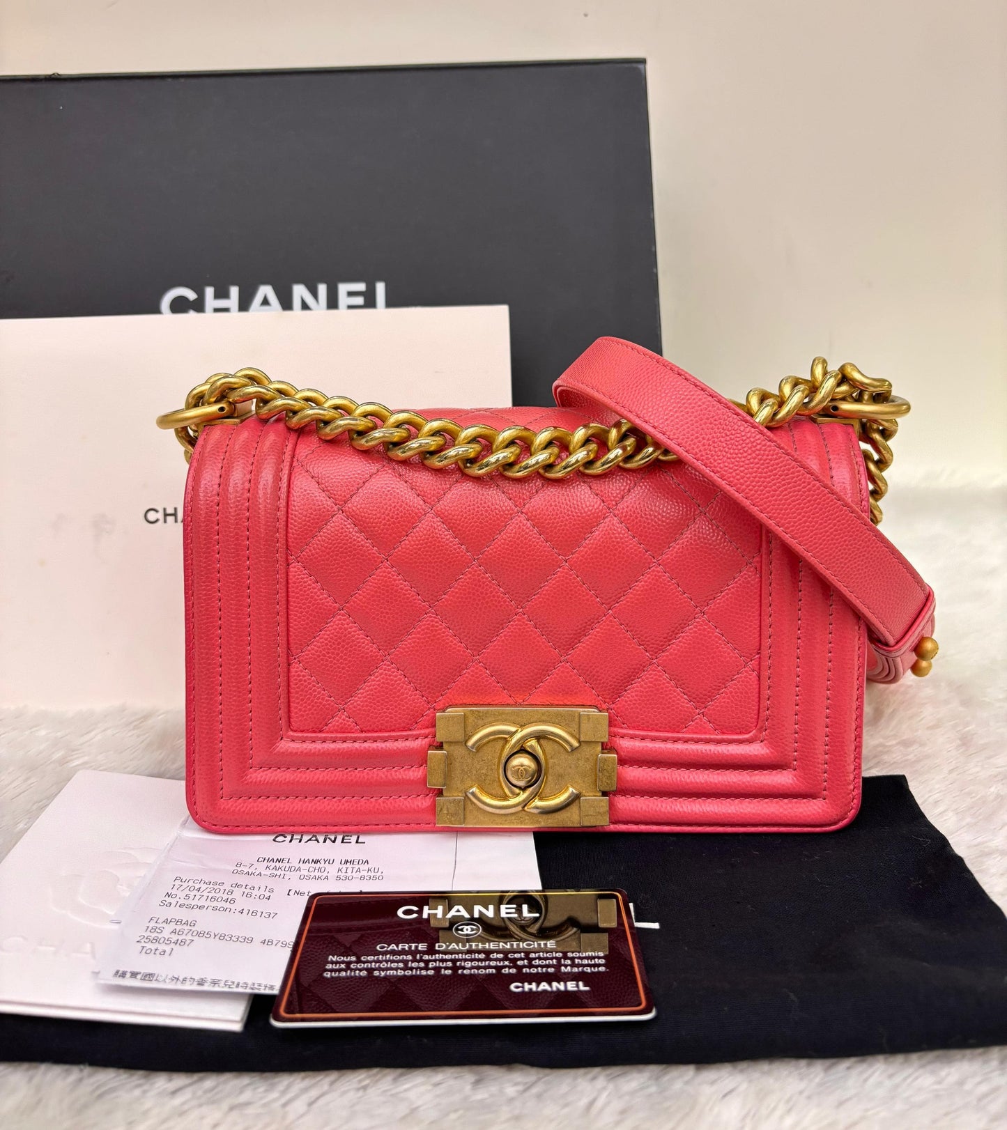 Chanel Boy 20 Small Caviar Pink GHW #25