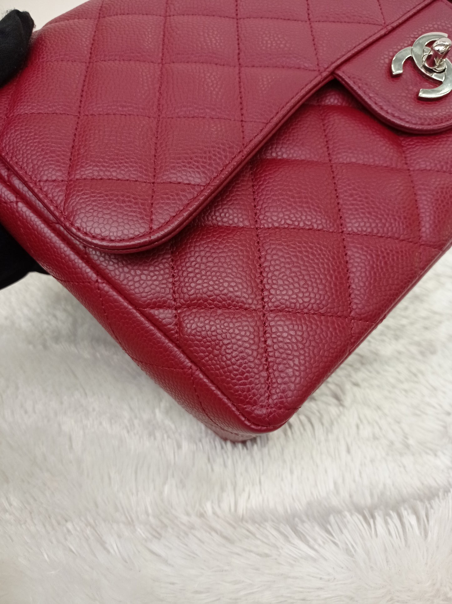 Chanel Jumbo Caviar Red SHW SF #13
